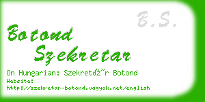 botond szekretar business card